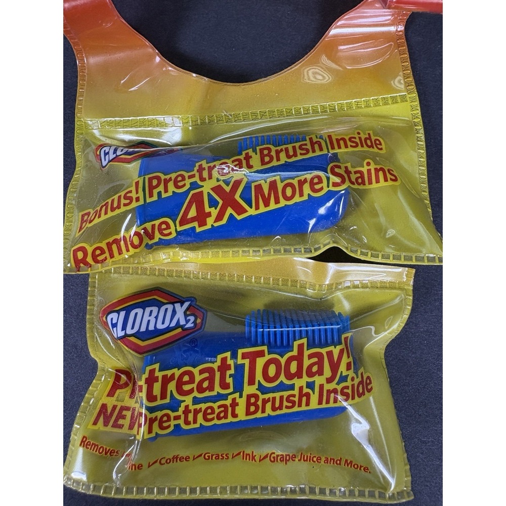Vintage Clorox2 Pre-Treat Brush Lot Of 2 NOS Laundry Stain Remover Applicators